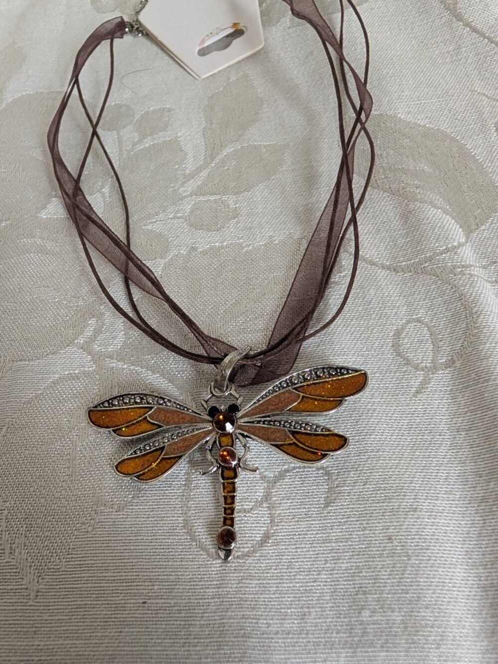 Handcrafted Dragonfly Corded Choker Necklace